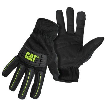 CAT CAT012240L Utility Gloves, High-Impact, Touchscreen, L, Elastic Wrist Cuff, Black