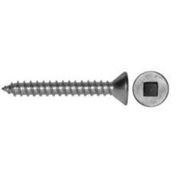 Reliable FKAS612MR Screw, 1/2 in L, Flat Head, Square Drive, Self-Tapping, Type A Point, Stainless Steel