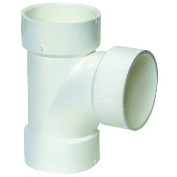 Canplas 192153 Sanitary Pipe Tee, 3 in, Hub, PVC, White