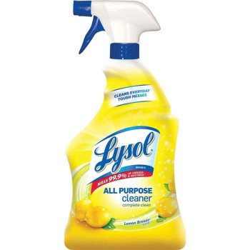 Lysol 1920075352 All-Purpose Cleaner, 32 oz Spray Bottle, Liquid, Lemon Breeze, Turquoise