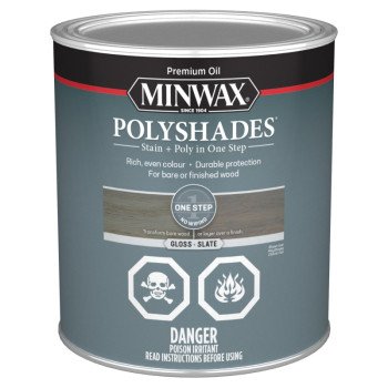 Minwax PolyShades CM6149844 Stain, Gloss, Slate, 1 qt