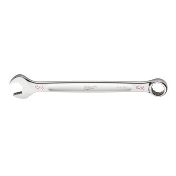 Milwaukee 45-96-9430 Combination Wrench, SAE, 15/16 in Head, 12.4 in L, 12-Point, Steel, Chrome