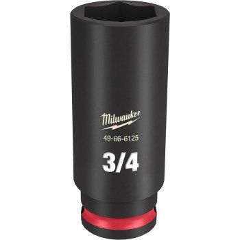 Milwaukee SHOCKWAVE Impact Duty Series 49-66-6125 Deep Impact Socket, 3/4 in Socket, 3/8 in Drive, Square Drive