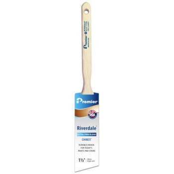 Premier Riverdale 17250 Paint Brush, 1-1/2 in W, Angle Sash Brush, 2-7/16 in L Bristle, Chinex Bristle