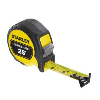 STANLEY CONTROL-LOCK Series STHT37244 Tape Measure, 25 ft L Blade, Black/Yellow Case