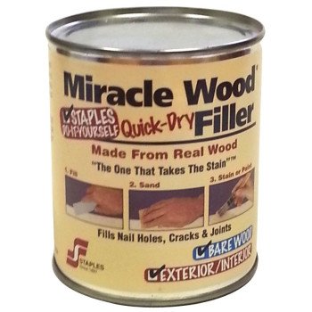 Staples Miracle Wood 903 Wood Filler, Putty, Strong Solvent, Natural, 1 lb