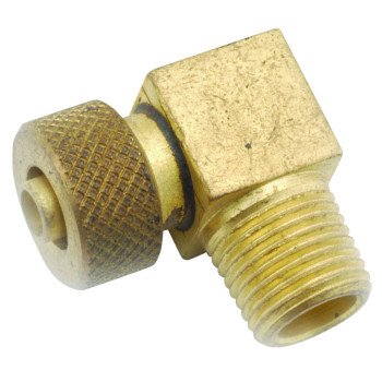 Anderson Metals 50869-0402 Tube Elbow, 1/4 x 1/8 in, 90 deg Angle, Brass, 400 psi Pressure