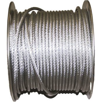 Ben-Mor 82414 Cable, 7 x 19 Strands, 250 ft L, Galvanized/PVC-Coated