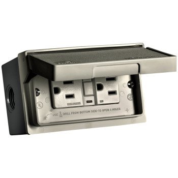 Eaton Cooper Wiring S646TWRS-GY Weatherproof Receptacle Kit, 15 A, 125 V, 1 -Gang, Gray