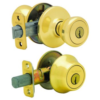 Kwikset 690T 3RCLRCSK6BX Combination Lockset, Knob Handle, Tylo Design, Polished Brass, 3 Grade