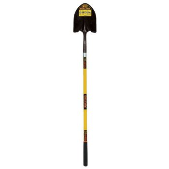 Structron S600 Power 49560 Shovel, 9-1/2 in W Blade, 14 ga Gauge, Steel Blade, Fiberglass Handle, Long Handle