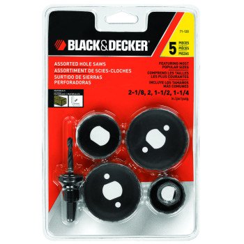 Black+Decker 71-120 Hole Saw Kit, 5-Piece, Steel