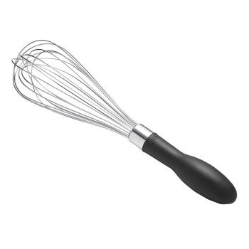 Good Grips 74291 Balloon Whisk, 11 in OAL, Stainless Steel, Black/Silver, Polished