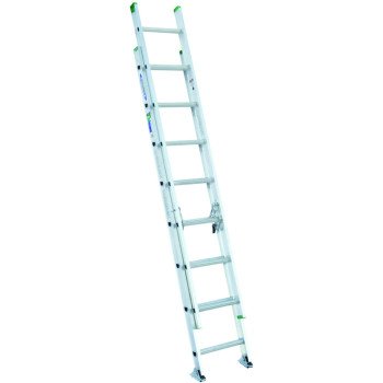 Werner D1216-2 Extension Ladder, 15 ft H Reach, 225 lb, Aluminum