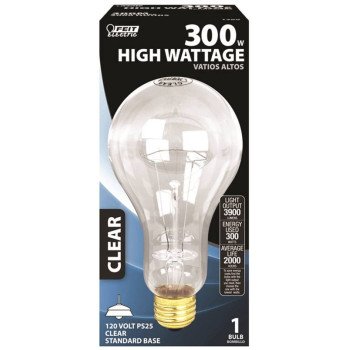 Feit Electric 300M Incandescent Lamp, 300 W, PS25 Lamp, Medium E26 Lamp Base, 3600 Lumens, 2700 K Color Temp