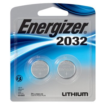 Energizer 2032BP-2 Coin Cell Battery, 3 V Battery, 235 mAh, CR2032 Battery, Lithium, Manganese Dioxide