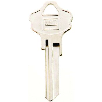 Hy-Ko 11010KW10 Key Blank, Brass, Nickel, For: Kwikset Cabinet, House Locks and Padlocks