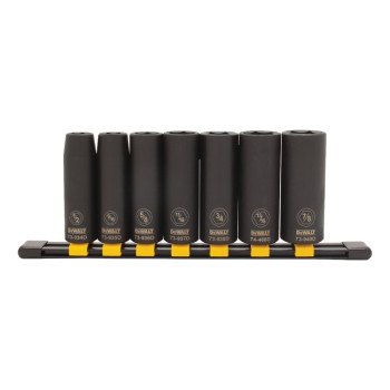 DEWALT DWMT74448OSP Socket Set, Includes: 1/2 in, 9/16 in, 5/8 in, 11/16 in, 3/4 in, 13/16 in and 7/8 in Sockets