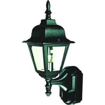 Heath Zenith Dualbrite Series HZ-4191-BK Motion Activated Decorative Light, 120 V, 100 W, Incandescent Lamp, Black