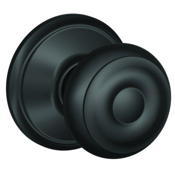 Schlage Georgian Series F10 GEO 622 Passage Knob, Metal, Matte Black, 2-3/8, 2-3/4 in Backset, 1.63 x 2.25 in Strike