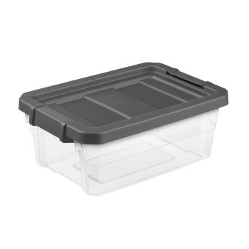 Sterilite 14723V06 Stacker Box, 16 qt, Plastic, Gray