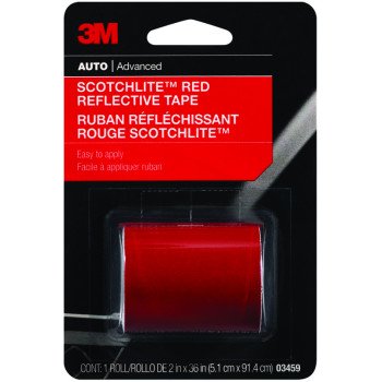 Scotchlite 03459 Reflective Safety Tape, 36 in L, 2 in W, Red