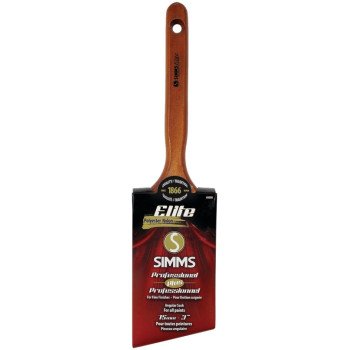 Simms 8000-75 Paint Brush, 3 in W, Angle Sash Brush, 3-1/8 in L Bristle, Nylon/Polyester Bristle