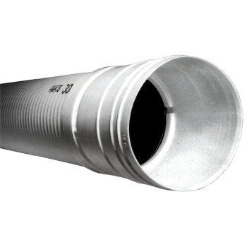 ADS 4550010 Triple-Wall Pipe, 4 in, 10 ft L, Bell x Spigot, White