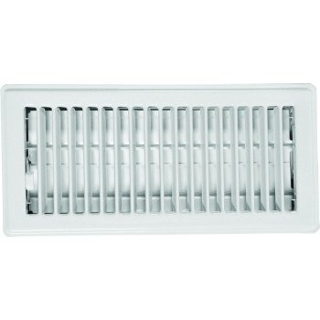 Imperial RG3296 Standard Floor Register, 7-3/4 in W Duct Opening, 3-3/4 in H Duct Opening, Steel, White