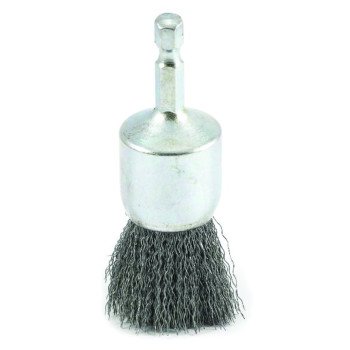 Forney 72738 Wire End Brush, 1 in Dia, 0.008 in Dia Bristle, Steel Bristle