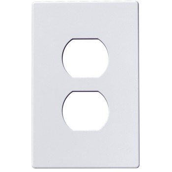 Eaton Wiring Devices PJS8W Wallplate, Mid-Size, Screwless, 4-1/2 in L, 2-3/4 in W, 1-Gang, Polycarbonate, White