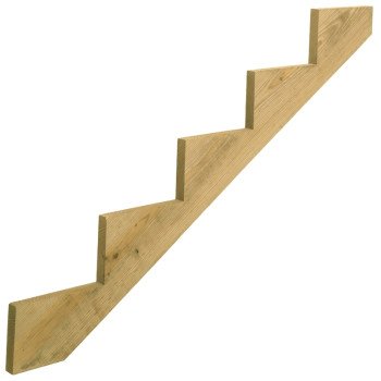 UFP 279714 Stair Stringer, 59.77 in L, 11-1/4 in W, 5-Step, Wood, Yellow, Treated