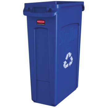 Rubbermaid Slim Jim FG354007BLUE Recycling Container, 23 gal Capacity, Resin, Blue