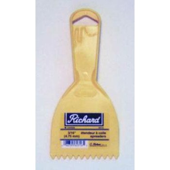 Richard 60018 Hand Spreader, 3 in W Blade, Notched Blade, Polystyrene Blade, Polystyrene Handle