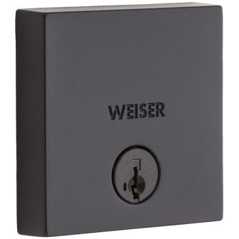 Weiser Downtown Series 9GD14710-023 Deadbolt, 1 Grade, Zinc, Matte Black, 2-3/8 to 2-3/4 in Backset, KW1 Keyway