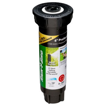 Rain Bird 1800 1804HV15PR Pressure Regulated Pop-Up Sprinkler, 1/2 in Connection, FNPT, 4 in H Pop-Up, 15 ft