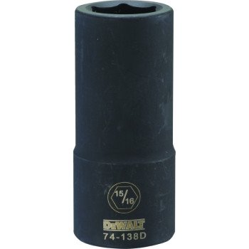 DEWALT DWMT74138OSP Impact Socket, 15/16 in Socket, 3/4 in Drive, 6-Point, CR-440 Steel, Black Oxide