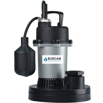 Burcam 300500Z Sump Pump, 4 A, 115 V, 0.33 hp, 1-1/2 in Outlet, 18 ft Max Head, 1450 gph, Noryl