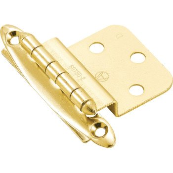 Amerock BPR34173 Cabinet Hinge, 3/8 in Inset, Polished Brass