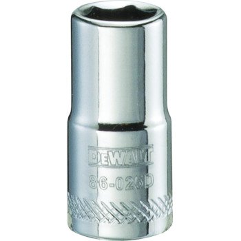 DEWALT DWMT86025OSP Hand Socket, 9/32 in Socket, 1/4 in Drive, 6-Point, Vanadium Steel, Polished Chrome