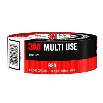 3M 3955-RD Duct Tape, 60 yd L, 1.88 in W, Red