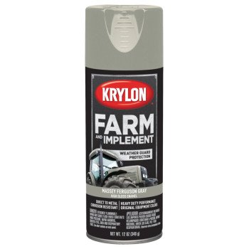 Krylon K01938000 Farm Equipment Spray, High-Gloss, Massey Ferguson Gray, 12 oz