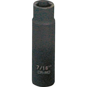 Vulcan MT6580112 Deep Impact Socket, 7/16 in Socket, 3/8 in Drive, Deep Drive, 6-Point, Chrome Molybdenum Steel