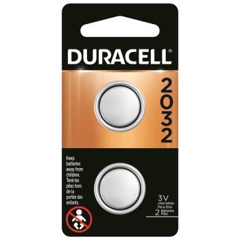 Duracell DL2032B2PK Battery, 3 V Battery, 220 mAh, CR2032 Battery, Lithium, Manganese Dioxide