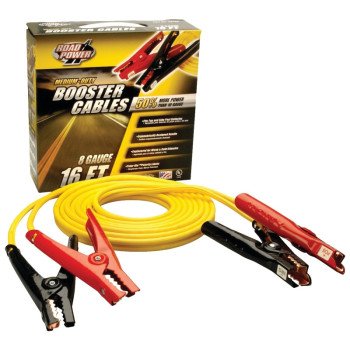 CCI Road Power 08466-00-02 Booster Cable, 8 AWG Wire, Clamp, Yellow Sheath