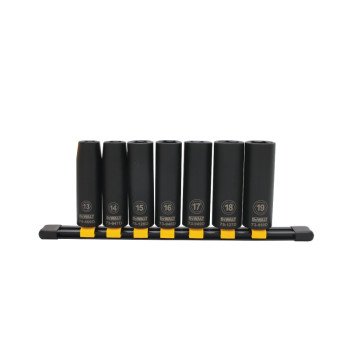 DEWALT DWMT74449OSP Socket Set, Includes: 13 mm, 14 mm, 15 mm, 16 mm, 17 mm, 18 mm, 19 mm Sockets