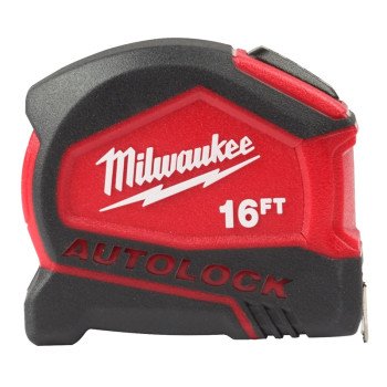 Milwaukee 48-22-6816 Tape Measure, 16 ft L Blade, Fractional Graduation