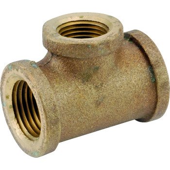 Anderson Metals 738106-121208 Reducing Pipe Tee, 3/4 x 3/4 x 1/2 in, IPT, Brass