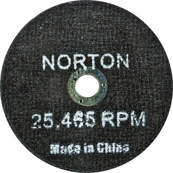 Norton 66252835553 Cut-Off Wheel, 3 in Dia, 1/16 in Thick, 3/8 in Arbor, 36 Grit, Very Coarse, Aluminum Oxide Abrasive