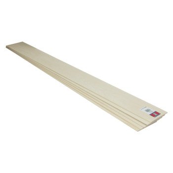 Midwest Products 4004 Sheet, 36 in L, 3 in W, 1/8 in Thick, Basswood